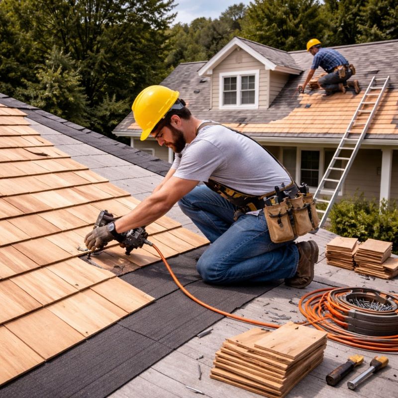 Wood Roofing Installation in New Castle, IN